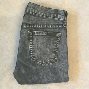 7 FAM The Skinny grey acid wash jeans
